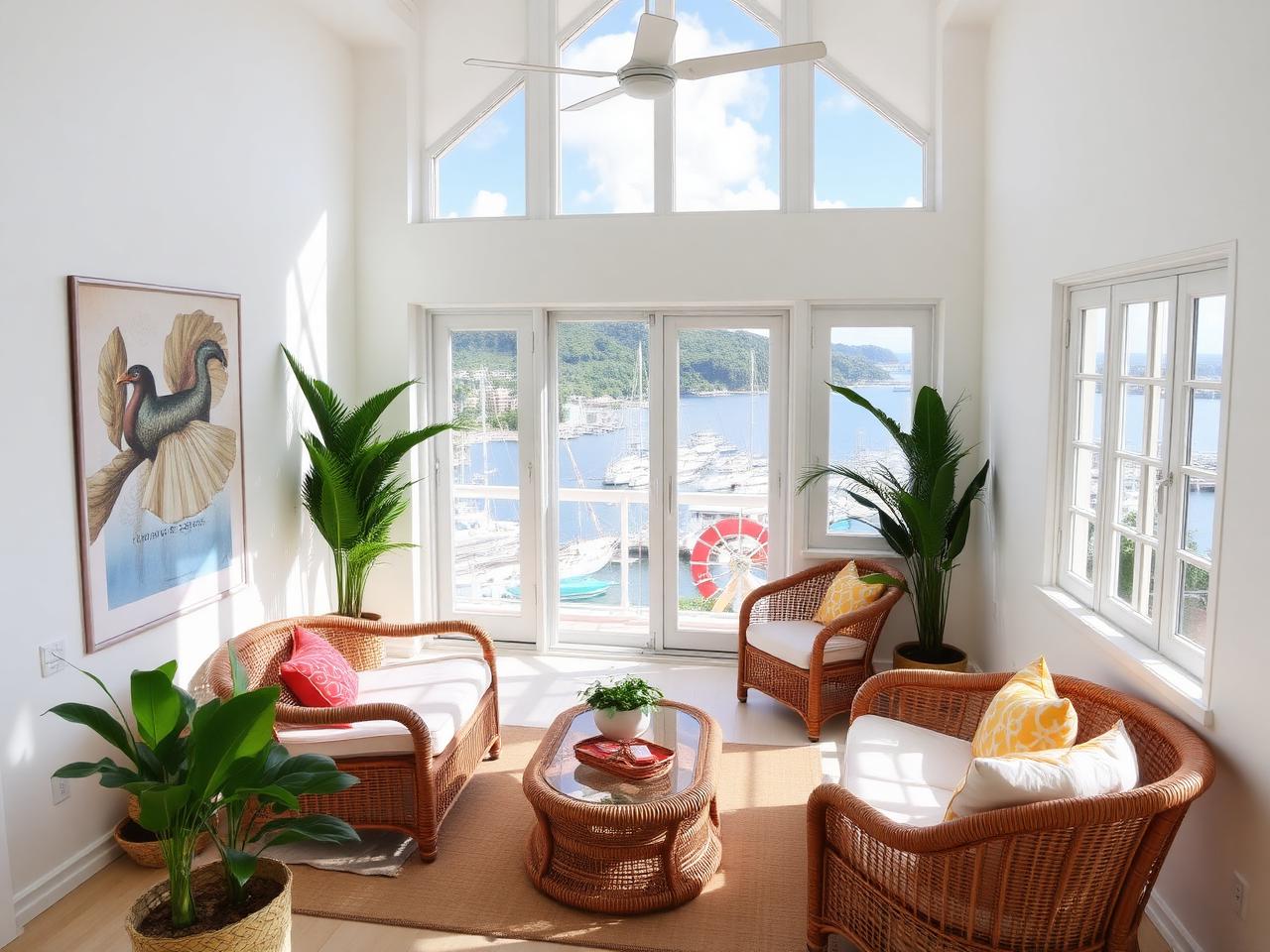 Upper Unit - 3-bedroom serviced apartment interior at Christopher's Apartments, Falmouth Harbour